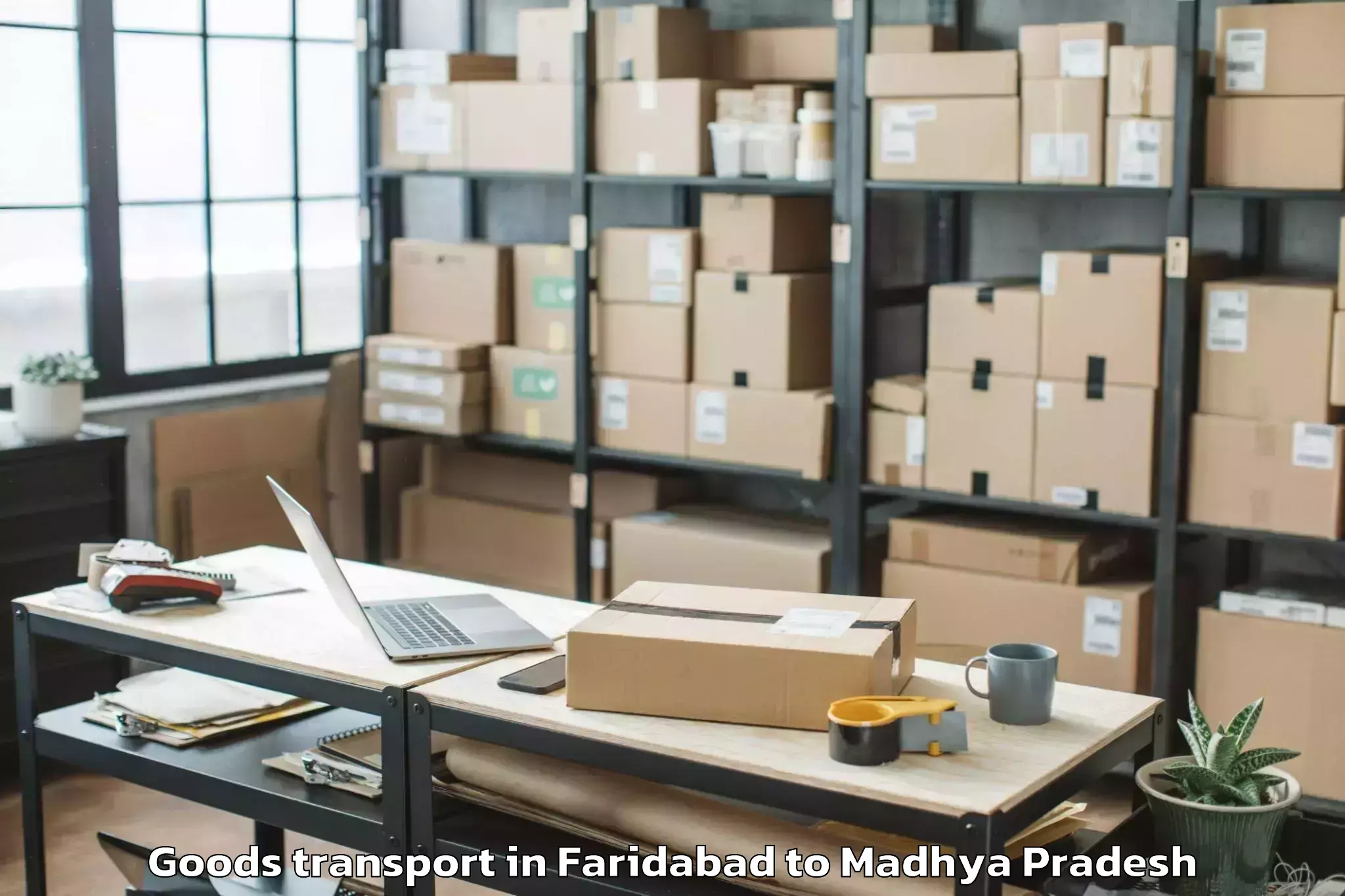 Top Faridabad to Nalkheda Goods Transport Available